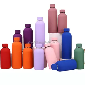 סיטונאי חלבית רך מגע נייד 500ml 750ml מבודד נירוסטה מים ספורט בקבוק חיצוני פופולרי ואקום בקבוק