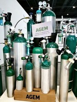 Tanque de CO2 de Aluminio de Grado Alimenticio DOT 3AL para Bebidas y Acuarios, Botella Generadora de CO2 de 1L, 5lb, 10lb, 20lb, 50lb