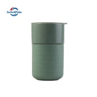 Mug de voyage en céramique réutilisable de 360 ml avec couvercle et manchon en silicone, personnalisable avec logo, vente en gros populaire