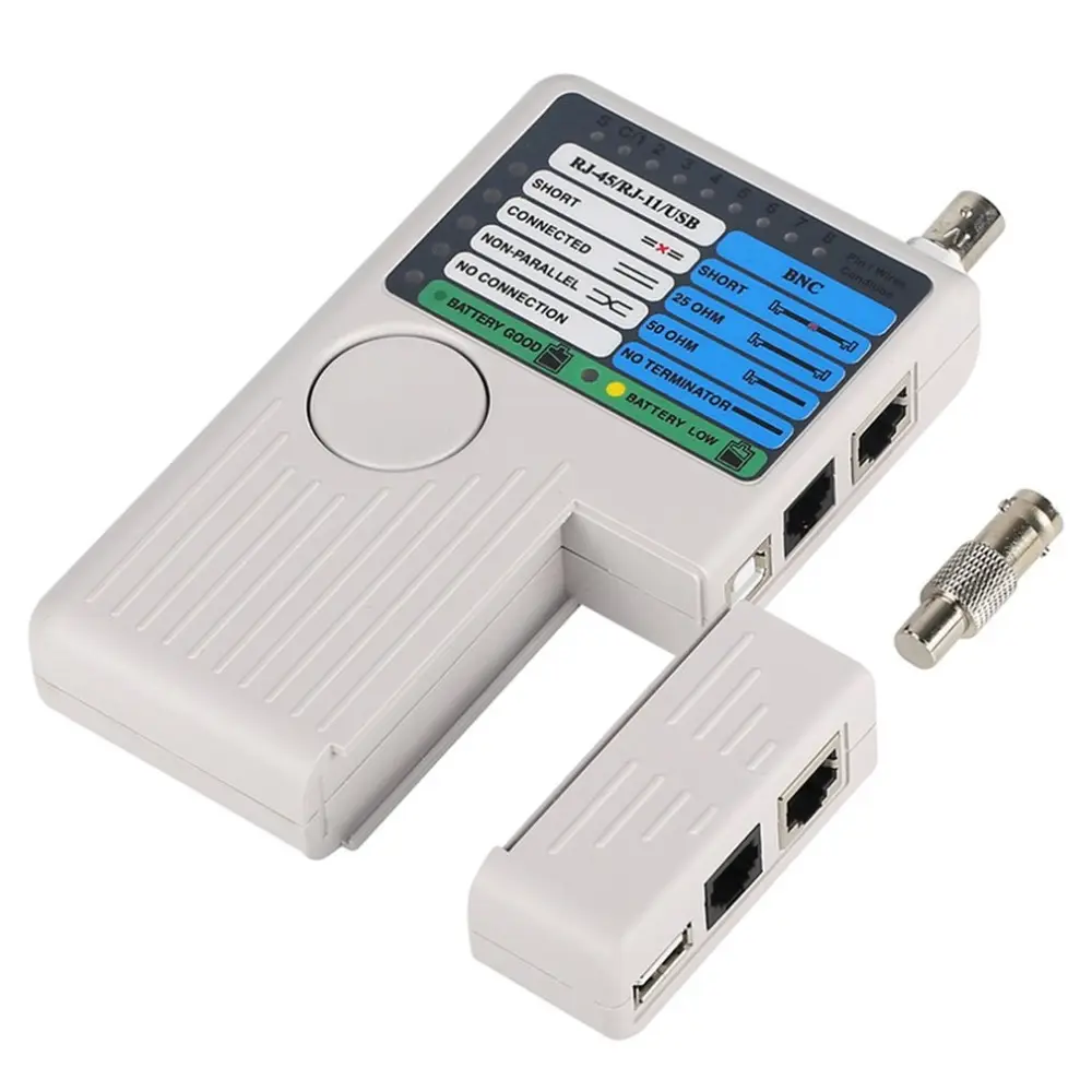 جهاز فحص كابل شبكة LAN مع جهاز تحكم عن بعد RJ11 RJ45 USB BNC LAN, يحتوي على كاشف لكابلات شبكة LAN UTP STP ، أداة تعقب ذات جودة عالية