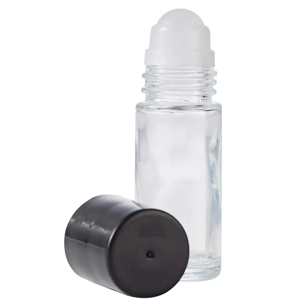 थोक 30 मिलीलीटर 1 औंस रोलर बेलनाकार कांच की बोतलें आवश्यक तेल डिओडोराइजेशन भंडारण ग्लास कंटेनर पर उपयोगी इत्र रोल