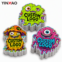 Autocollants holographiques personnalisés avec logo, étiquettes adhésives imperméables découpées sur mesure, logo personnalisé pour ordinateur portable, valise, bagages