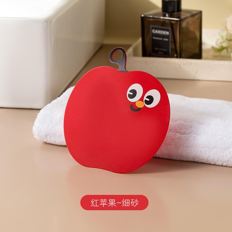 ผ้าเช็ดตัวทรงแอปเปิ้ล [แบบถ้วยดูด, ทรายละเอียดสีแดง]