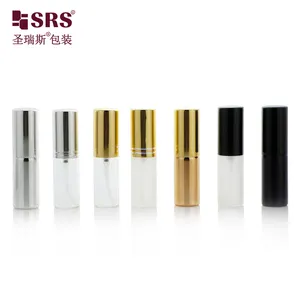 Small Size 5ml Transparent Perfume Pump Spray Bottles Refillable Glass Bottle Black Atomizers