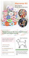 Kit de collier pour chien en macramé DIY pour débutants, ensemble de nœuds pour collier d'animal de compagnie en macramé, cordon en coton et instructions, collier pour animal de compagnie fait main