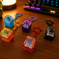 PC Plastic Mechanical Keyboard Keycap Fidget Toy Keychain Stress Relief Clicker for Desk & EDC