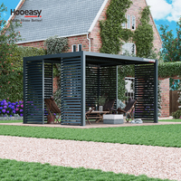 Système de toit à persiennes imperméable Hooeasy, kits de murs latéraux, pergola bioclimatique en aluminium pour jardin extérieur