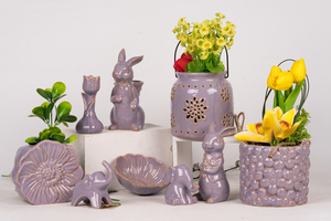 Vasi per Fiori in Ceramica Fatti a Mano Stile Moderno Farmhouse, Serie Animali, Design Scimmia Leone Cervo, Decorazioni per la Casa - Product Image 4