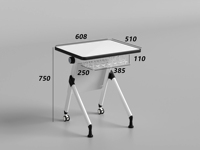 Table de formation pliante commerciale moderne avec cadre en fer pivotant, bureau de conférence