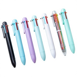 Wholesale Eco-Friendly Plastic Cute Creative 6 in 1 Multi-color Student School Office Stationery Retractable Gifts Ballpoint <b>Pen</b> - Product Image 1