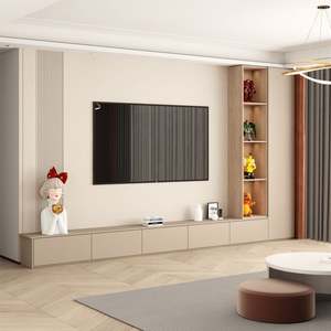 Modern Wood <b>LED</b> Wall-Mounted <b>TV</b> <b>Cabinet</b> <b>for</b> Living Room and Hotel Use Luxury Design - Product Image 1