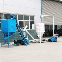 Ligne de production de granulés d'aliments pour volailles et bétail de 0,5 à 1 tonne/heure, machine à granulés à matrice plate, adaptée aux usines d'aliments pour animaux et aux fermes d'élevage