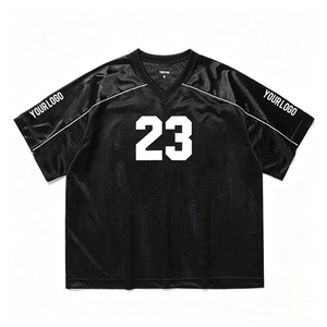 Maillot de football rétro classique personnalisé en mesh pour homme, respirant, séchage rapide, léger, manches courtes, uniforme de football, haut de sport, logo OEM - Product Image 1