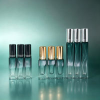 Flacon de parfum à dégradé vert, rechargeable, mini atomiseur de voyage, flacon pulvérisateur carré vide avec bouchon doré, argenté ou noir