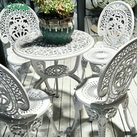 Table de salle à manger d'extérieur élégante en aluminium léger Wayon, 4 chaises assorties, ensemble de meubles de jardin résistant aux intempéries pour hôpital