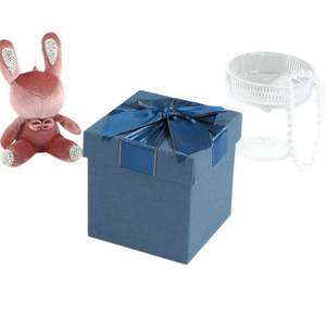 Tiandi Cover Blue Bow Square <b>Large</b> Capacity Gold Foil Coated Paper Cardboard <b>Gift</b> <b>Box</b> for Customers Yiwu Wholesale - Product Image 5