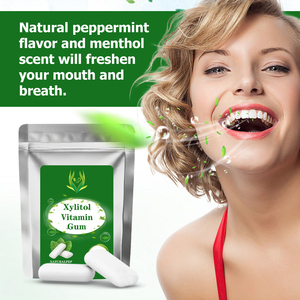 Gommes à mâcher au xylitol et aux vitamines, saveur menthe poivrée naturelle, 100 % xylitol, complément énergétique, gommes à mâcher à la caféine, 60 pièces, emballage OEM - Product Image 5