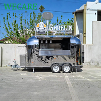 WECARE Chariot de restauration mobile personnalisé pour jus, café, burgers, hot-dogs, entièrement équipé pour les événements
