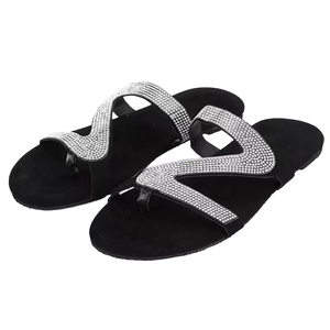 Sandalias Planas de Mujer con Cuentas, Punta Abierta, de Cuero PU y EVA, con Suela de Goma, para Primavera, Verano, Otoño e Invierno - Product Image 4