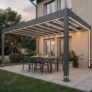 Persiana <span class=keywords><strong>de</strong></span> lujo para exteriores Toldos para el sol Patio Terraza <span class=keywords><strong>Toldo</strong></span> Gazebo eléctrico impermeable Pérgola <span class=keywords><strong>de</strong></span> aluminio <span class=keywords><strong>con</strong></span> persianas bioclimáticas - Product Image 5