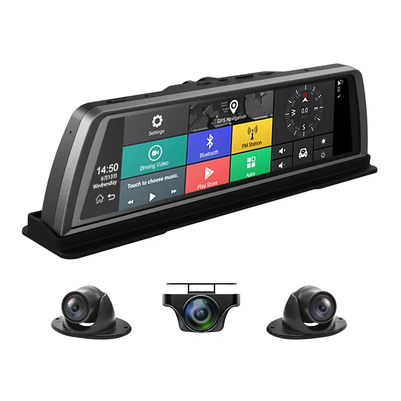 AOEDI AD891 10 "4 Cámara FHD 1080P ADAS Android Dash Cam 4G Transmisión en vivo Espejo retrovisor Dash Cámara con tarjeta SIM