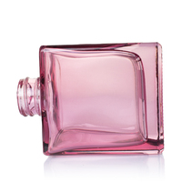 Ensemble de flacons diffuseurs carrés en verre rose de 50 ml, 100 ml, 150 ml, 200 ml avec couvercle en bois pour parfum d'intérieur