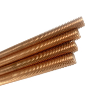 M5 M6 M8 M10 M12 M16 T2 Pure Red Copper Threaded Rod Full Thread Bar Stud Bolt High Conductivity All Threaded Rod Screw Fastener