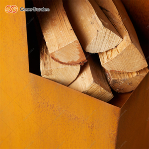 Chimenea de columna Rectangular de acero Corten, moderna y elegante, independiente, para exteriores, para quemar madera, certificado CE, respetuoso con el medio ambiente para jardín - Product Image 6