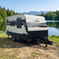 Caravane de luxe tout-terrain modulaire en aluminium à essieu unique, robuste, pour le camping, avec une charge utile de 2,6 tonnes
