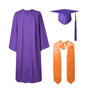 Prix moins cher robe et casquette de graduation violet mat pour 12 couleurs - Product Image 2
