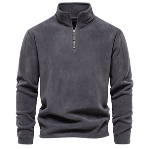 Factory Customized High Quality Autumn New Men's Eco-Friendly Windproof Breathable Turtleneck <strong>Half</strong> Zip Long Sleeve Fleece <strong>Jacket</strong> - Product Image 6