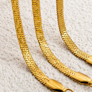 Fashion <b>Chains</b> Necklaces 18K Gold Plated <b>Titanium</b> Steel Simple Versatile Summer Jewelry - Product Image 1