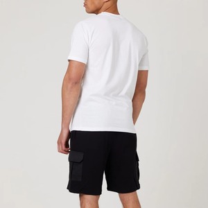 Conjunto de pantalón corto y camiseta de verano, transpirable, de algodón, tejido, con logo personalizado, efecto acid wash, conjunto de 2 piezas. - Product Image 4