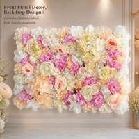 Panel de Flores Artificiales Multicolor al por Mayor, Pared de Flores de Seda de Rosa y Peonía para Fondo de Boda, Fiesta, Cabina de Fotos, Eventos y Decoración del Hogar