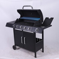 Barbecue au gaz propane de style armoire OEM commercial à 5+1 brûleurs pour terrasse extérieure