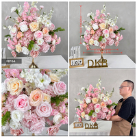 Weiß-Grünes Künstliches Seidenblumen-Gesteck Lotus Rose Hortensie Hochzeit Abschlussfeier Erntedankfest Outdoor-Bankett Deko-Kugel