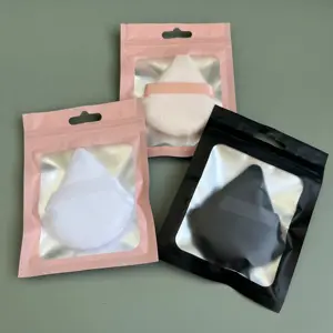 Neuankömmling Weiß Schwarz Rosa Samt Baumwolle Mikro faser Weich Absorbiert Dreieck Puder quaste Für Kosmetik Make-up Personal isiert Ganz