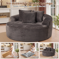 Fauteuil d'appoint modulaire surdimensionné en velours côtelé moelleux, style nuage, avec assise profonde et structure sans armature, pour salon, appartement, hôpital
