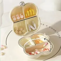 DD4564 Moderne PP Compacte Draagbare Pillendoosje Opberghoesje Medicijnorganizer voor Handtas 7-daagse Reis Pillendoos