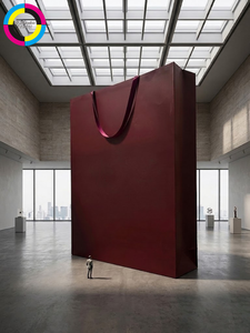 Borsa di <span class=keywords><strong>Carta</strong></span> Extra Large di Lusso con Logo Personalizzato, Gigante Sacchetto per Shopping da Boutique, Confezione Regalo Oversize Bordeaux, Borsa all'Ingrosso - Product Image 1