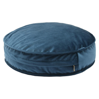 Housse de coussin de sol ronde en velours bleu avec fermeture éclair dissimulée, pouf de siège, pour yoga, méditation, décoration de salle de lecture, 19,7 pouces, housse de coussin de luxe