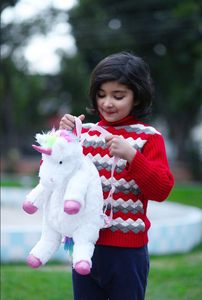 Zaino Peluche Unicorno Personalizzato OEM Super Morbido, Borsa Scuola Imbottita per Ragazze 14+ Anni, Regalo Promozionale per Feste - Product Image 5