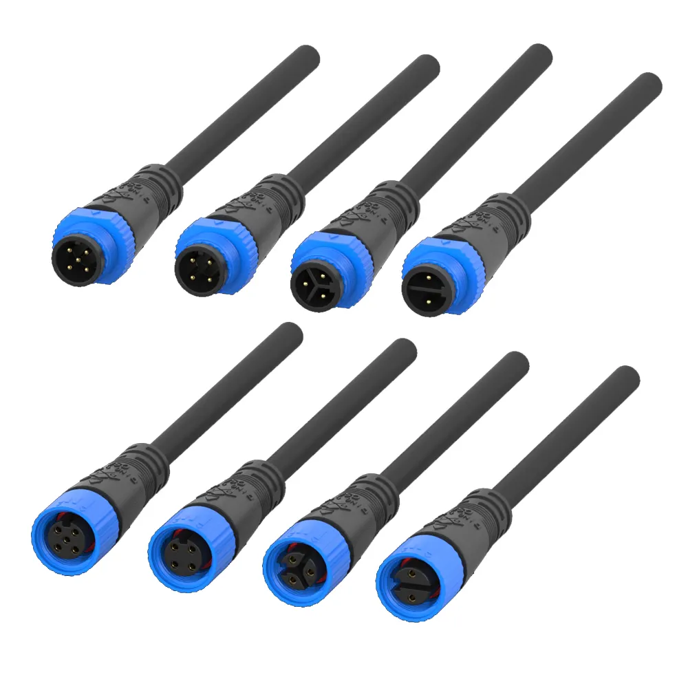 PA66 Housing Material Wire M15 Male and Female 2pin/3pin/4pin/5pin Cable Waterproof Connectors