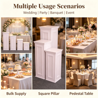Colonne carrée en PVC détachable de style européen moderne, idéale comme support de dessert, guide de table, accessoire de mariage ou support floral