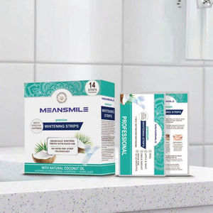 Tiras Blanqueadoras Dentales Veganas Avanzadas, Libres de Sensibilidad, Coco y Frutas, Sin Peróxido de Hidrógeno, 14 Sobres, Certificación CE - Product Image 1