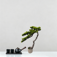 Kleiner grüner künstlicher Bonsai-Kiefernbaum mit Töpfen, künstlicher Bonsai-Baum für Innenräume, Büros und Außenterrassen, Patio-Dekoration.