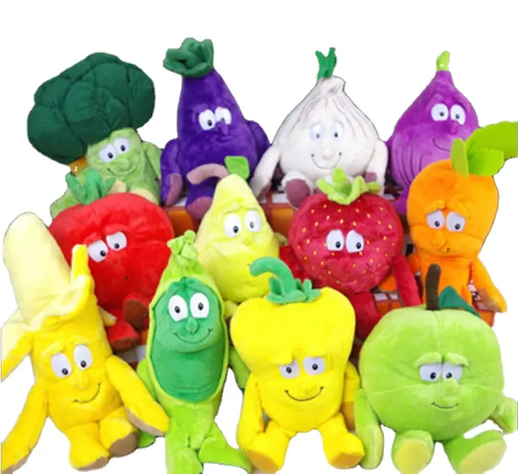 Cute cartoon fruit and vegetable plush toy doll banana strawberry broccoli fruit pillow
