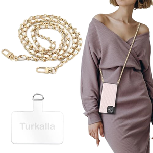 PU Leather Cross-Body Handbag Strap Luxury <strong>Mobile</strong> <strong>Phone</strong> <strong>Bag</strong> <strong>Shoulder</strong> Lanyard Metal Chain Replacement DIY <strong>Bags</strong> Handles Straps - Product Image 1