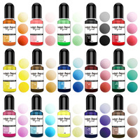 Ensemble de 30 pigments à base d'eau de 0,34 oz (10 ml) pour la coulée de résine écologique, la poudre de plâtre, le jesmonite, couleur vibrante et durable