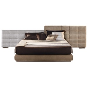 Luxury Italian Bedroom Set Modern Large Storage King Double Bed Large Front <strong>Head</strong> <strong>Board</strong> with Wood Side Table - Product Image 5